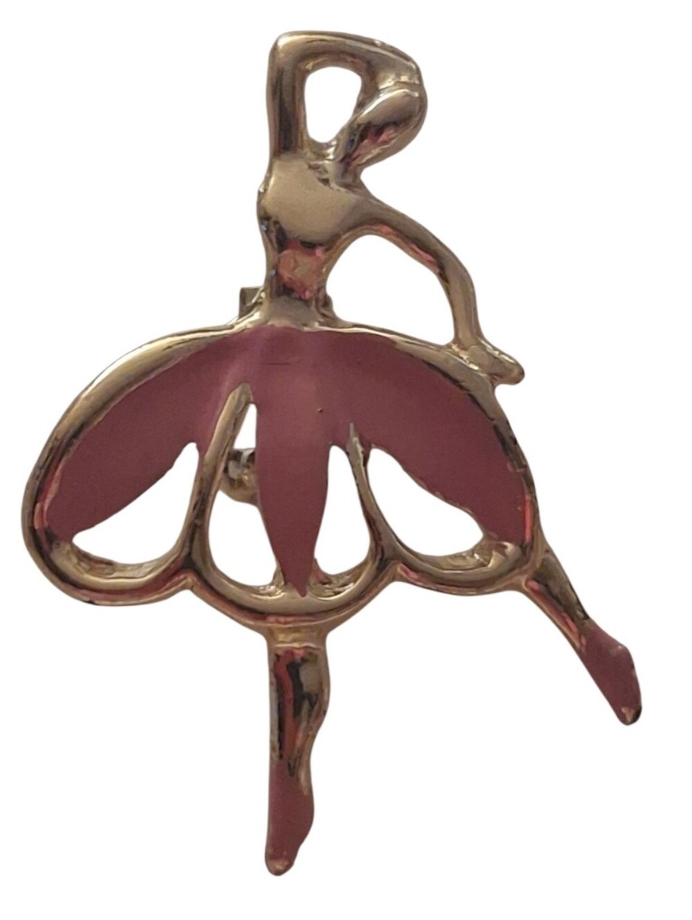 Ballerina Brooch Gold and Pink
